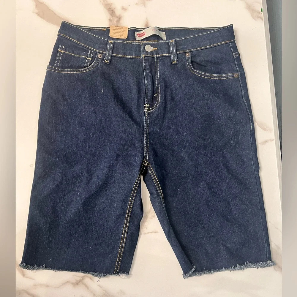 NWT 511 Men’s Levi’s slim cut off Jean shorts‎ dark blue denim 20 reg W 30